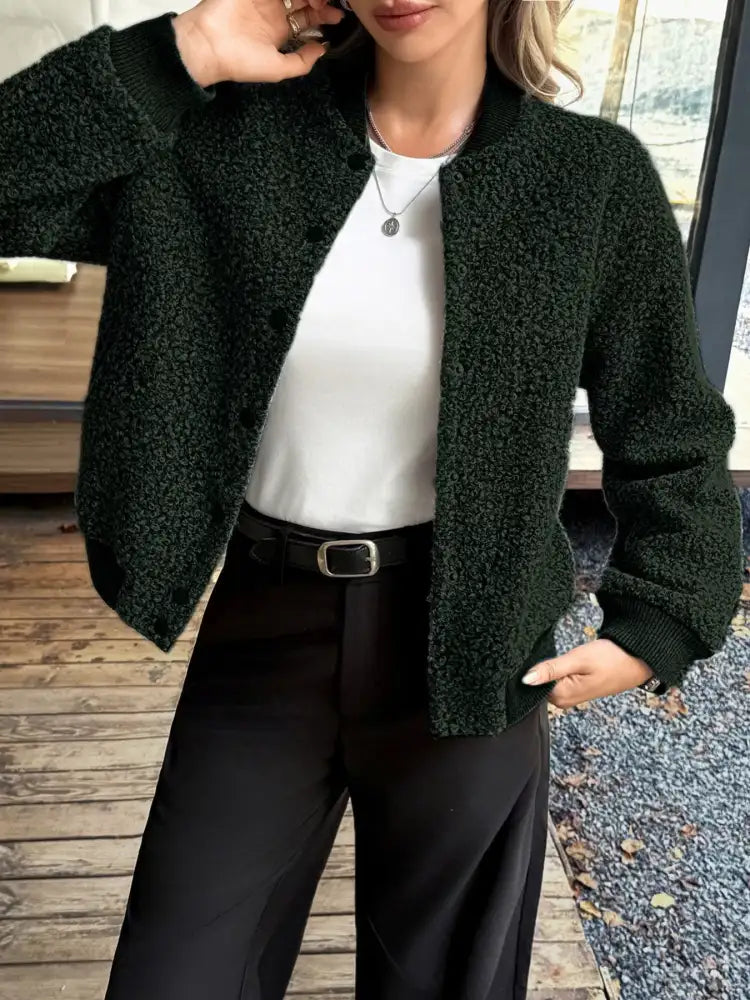 Snap Down Dropped Shoulder Jacket