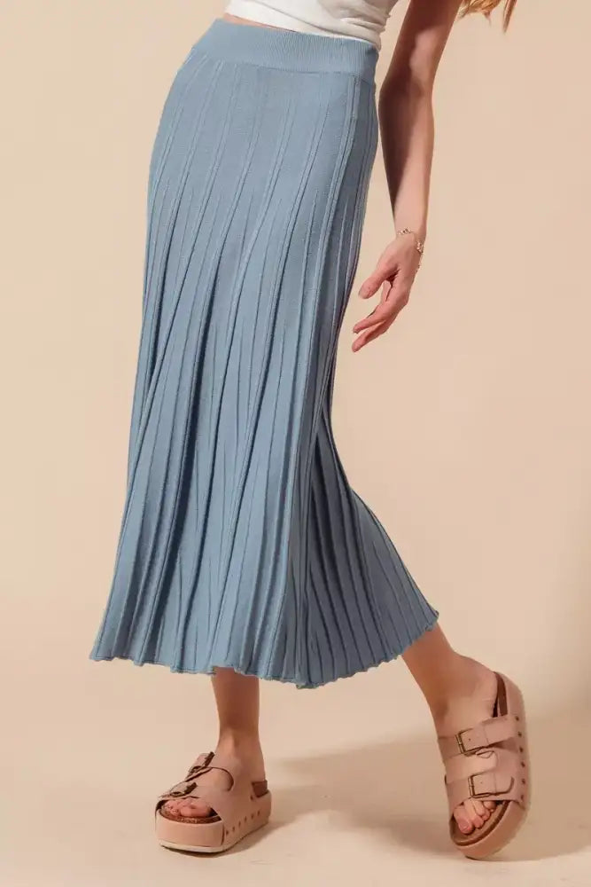 SO ME A Line Knitted Sweater Midi Length Skirt