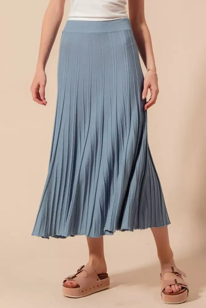 SO ME A Line Knitted Sweater Midi Length Skirt
