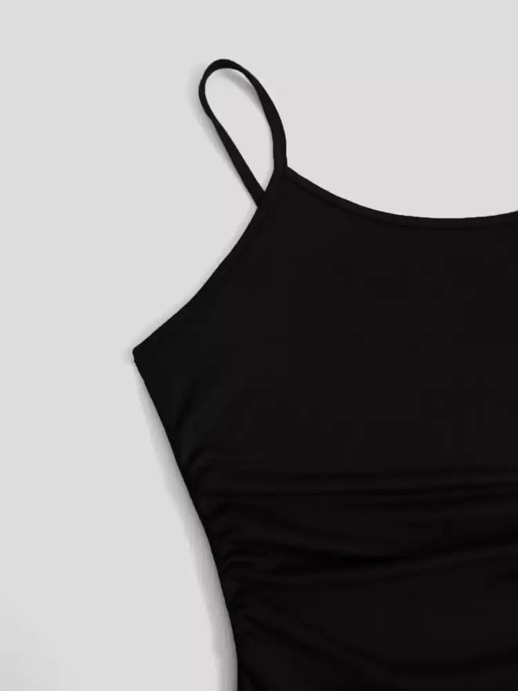 Solid Color Cami Dress & Shrug Set