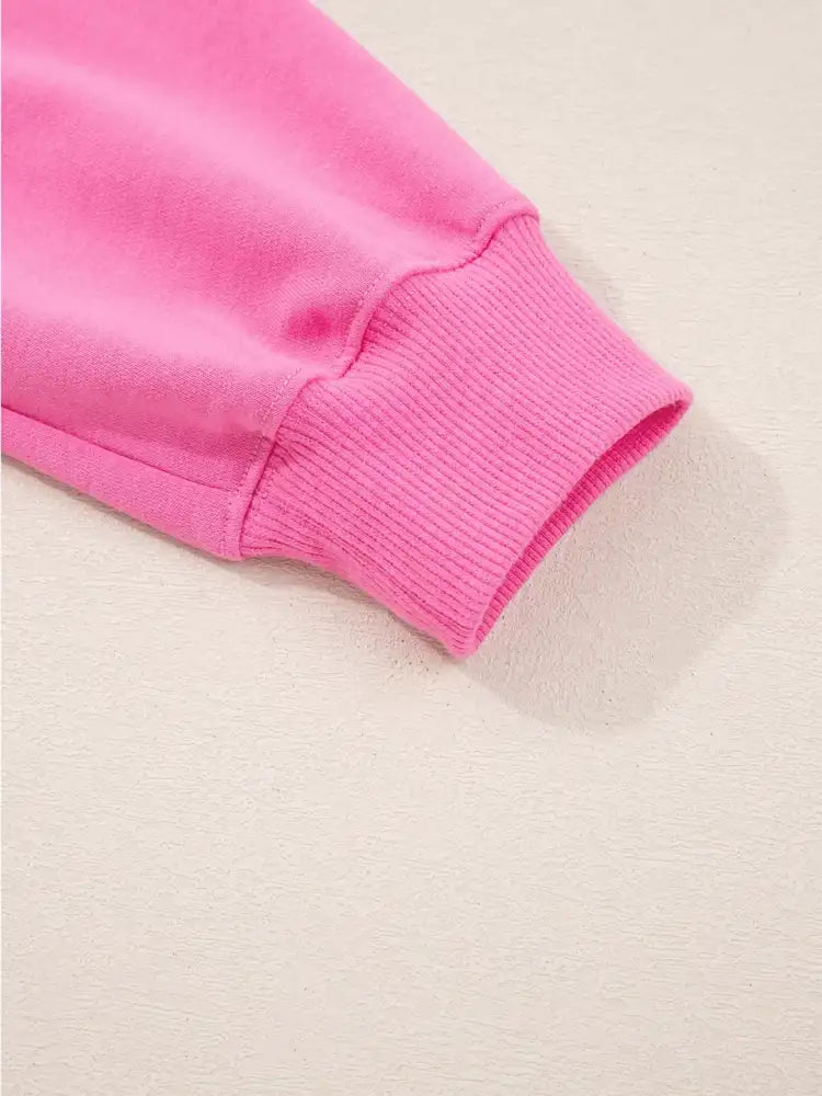 Solid Color Collared Pullover and Central Seam Pants Set