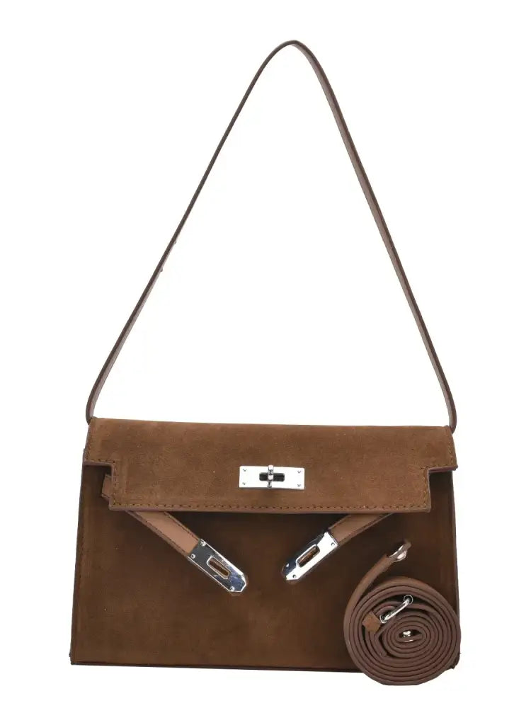 Solid Color Polyester Shoulder Bag