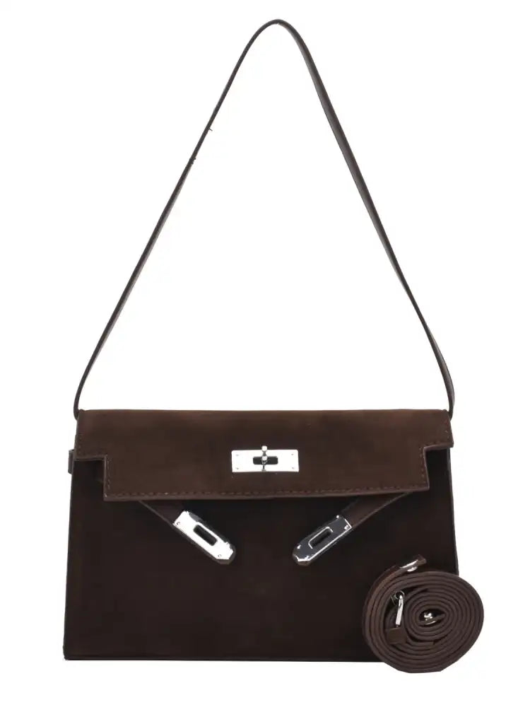 Solid Color Polyester Shoulder Bag