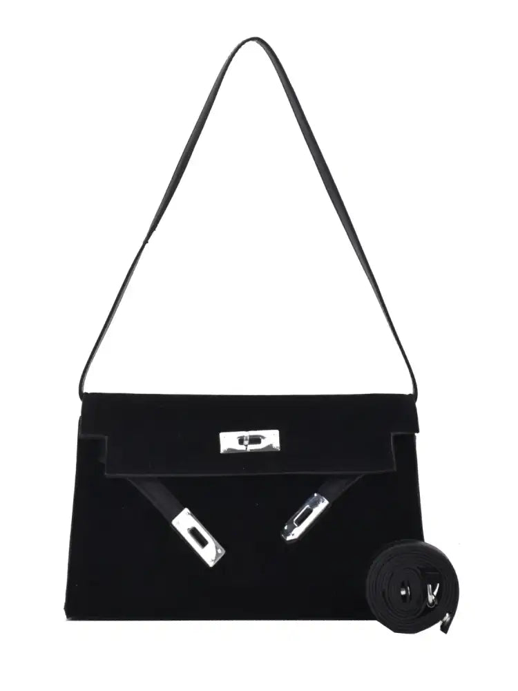 Solid Color Polyester Shoulder Bag