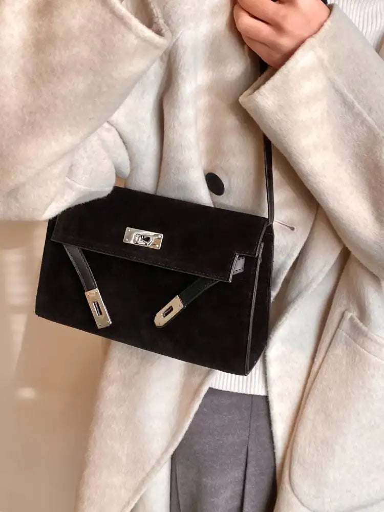 Solid Color Polyester Shoulder Bag