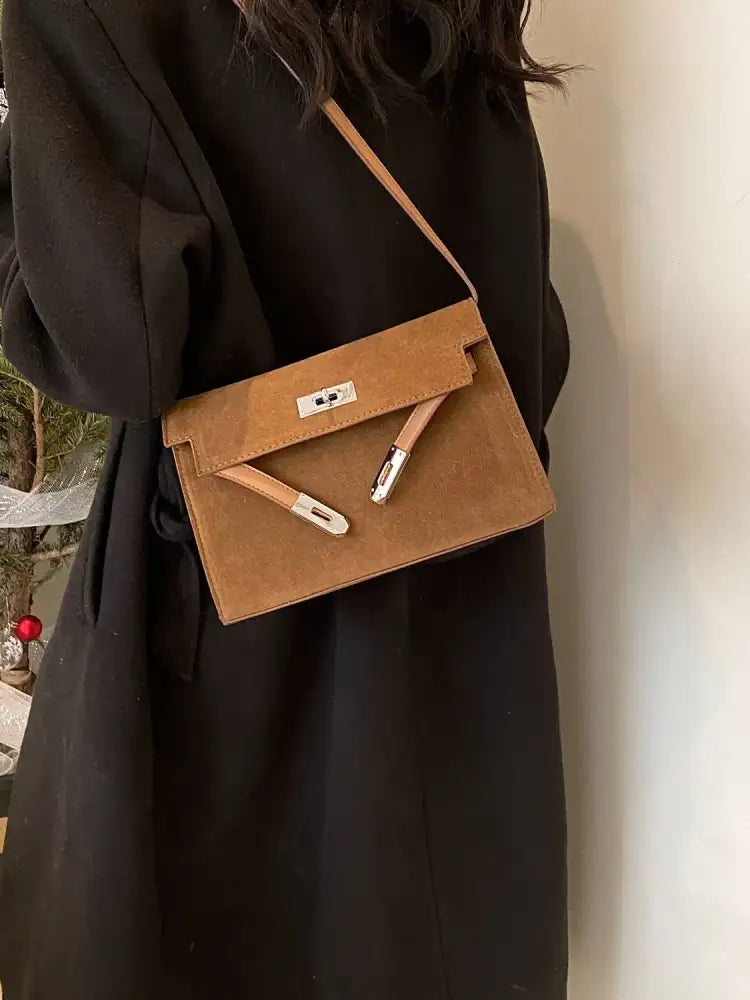 Solid Color Polyester Shoulder Bag