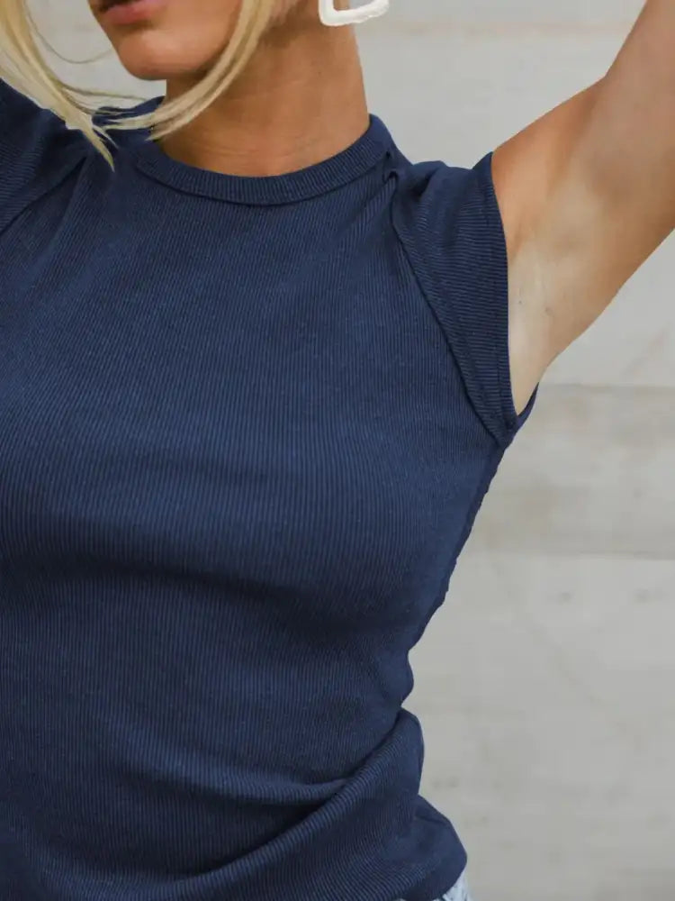 Solid Color Round Neck T-Shirt