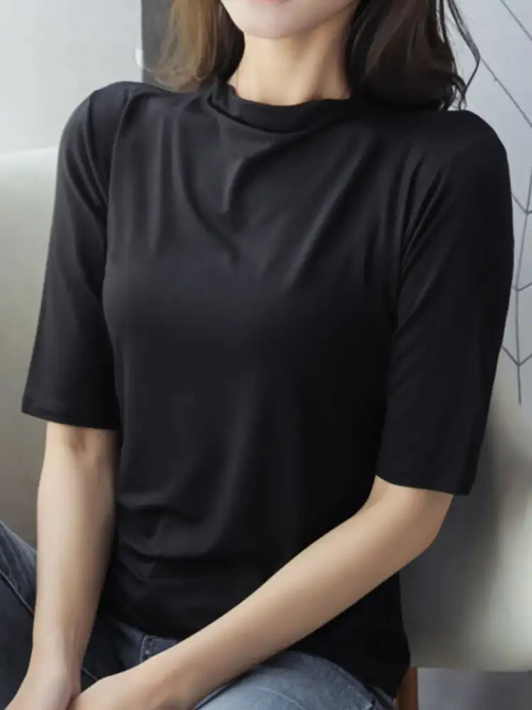 Solid Color Short Sleeve T-Shirt