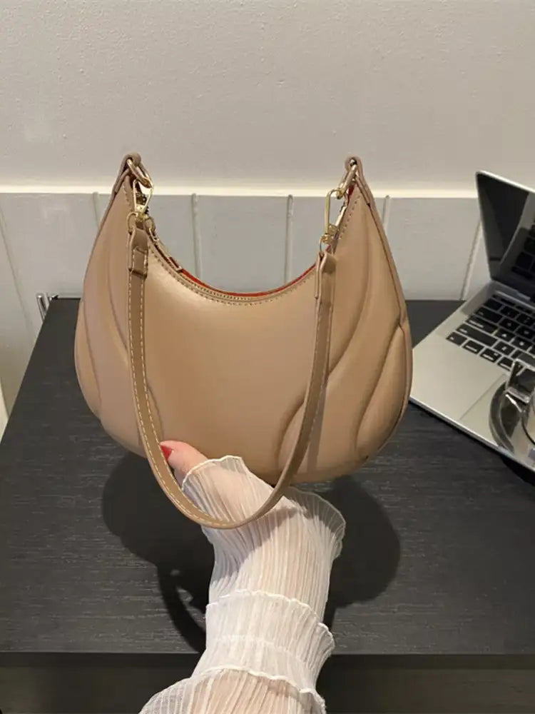 Solid Color Shoulder Bag