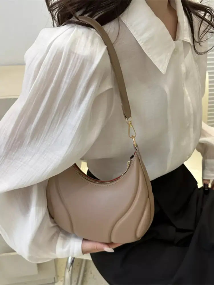 Solid Color Shoulder Bag