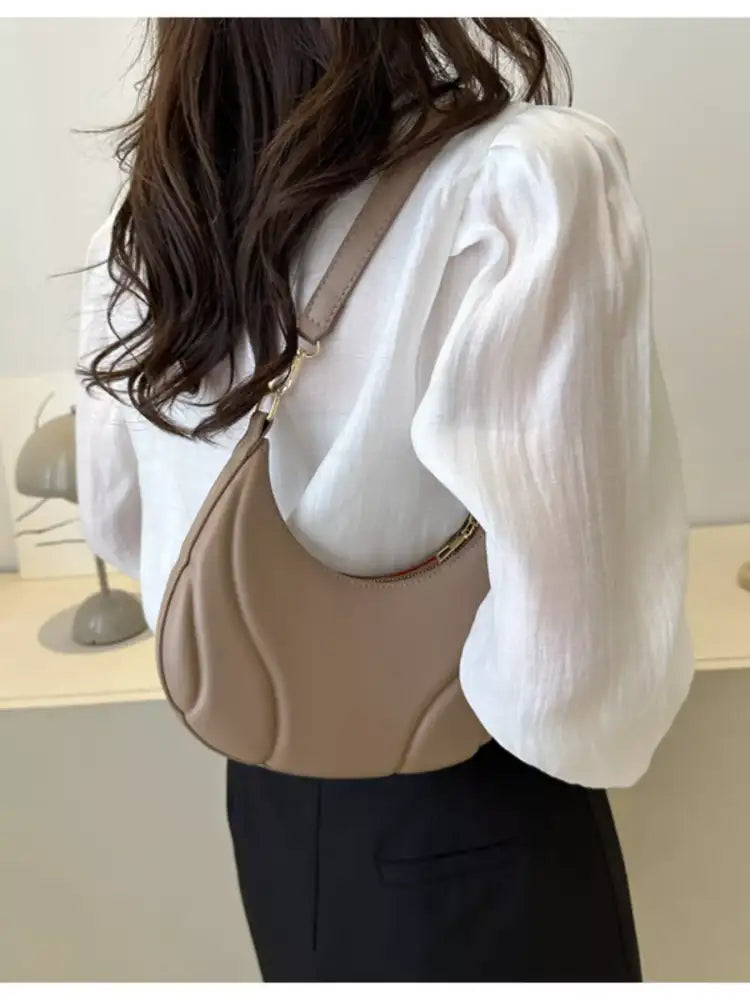 Solid Color Shoulder Bag