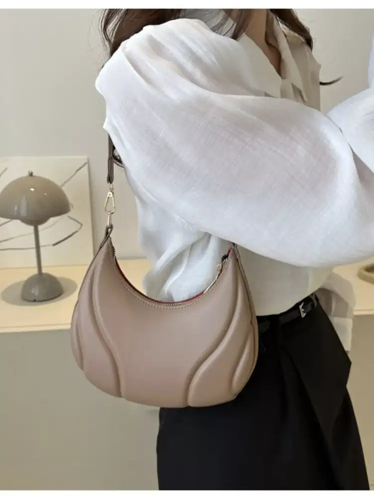 Solid Color Shoulder Bag