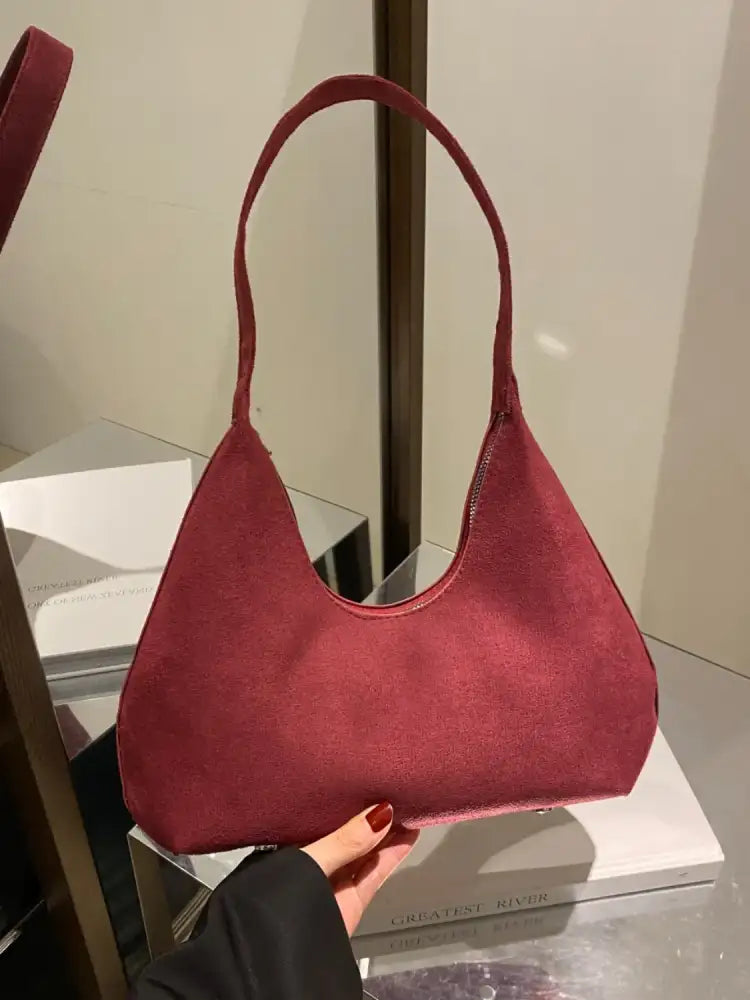 Solid Color Shoulder Bag