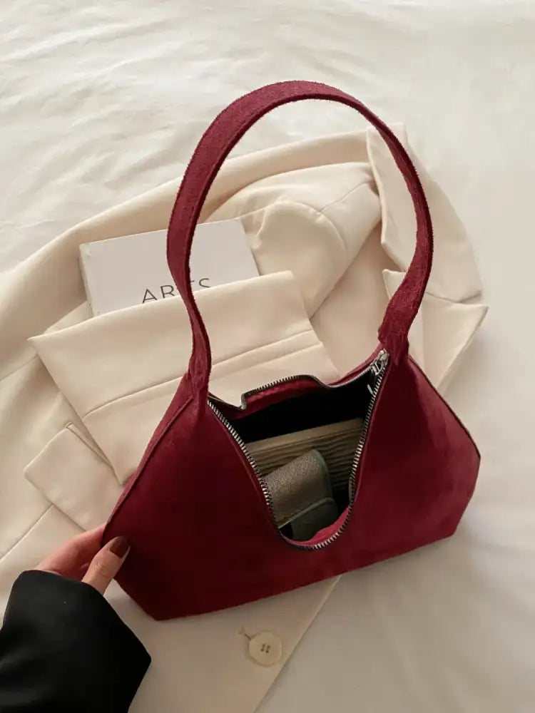 Solid Color Shoulder Bag