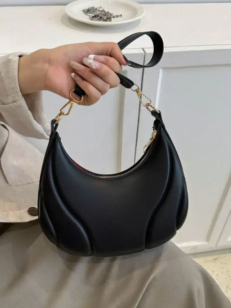 Solid Color Shoulder Bag