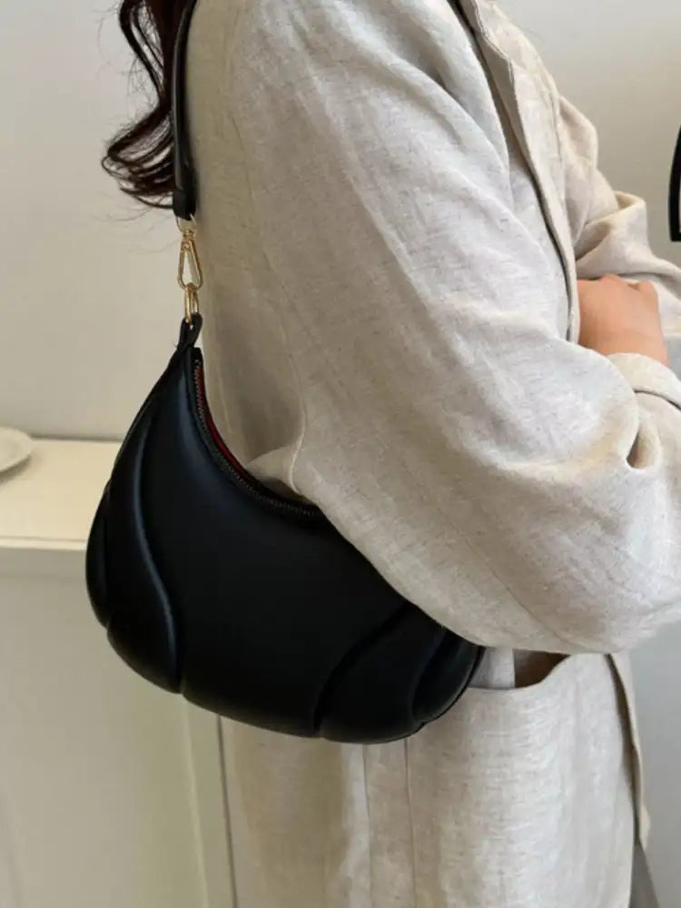 Solid Color Shoulder Bag