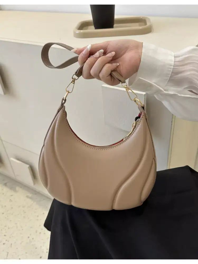 Solid Color Shoulder Bag