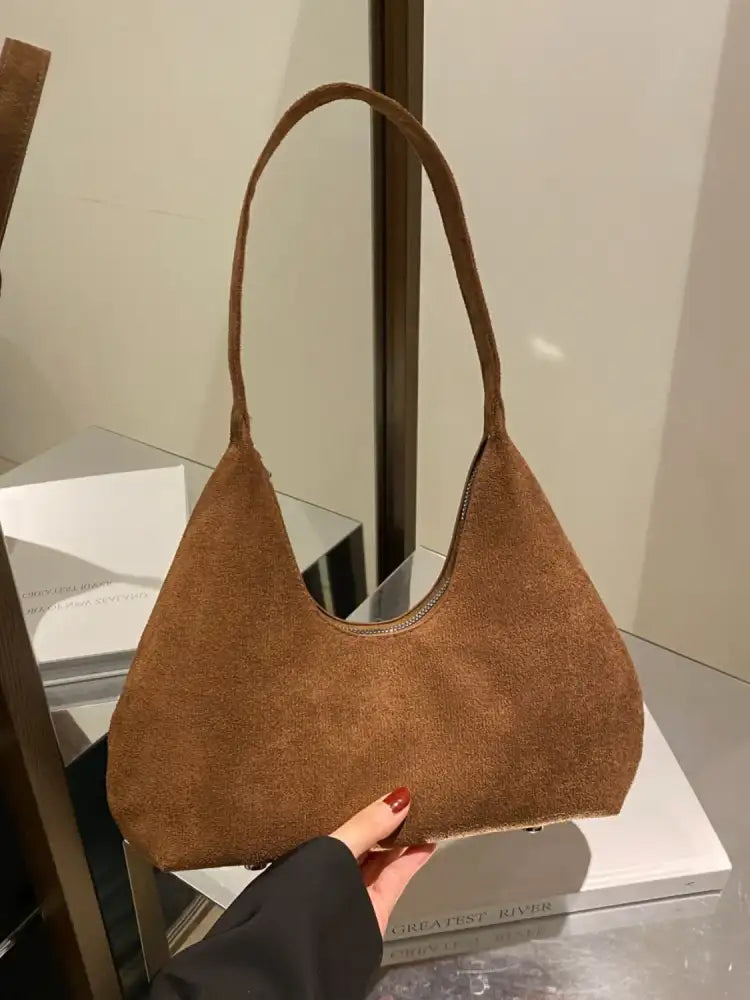 Solid Color Shoulder Bag