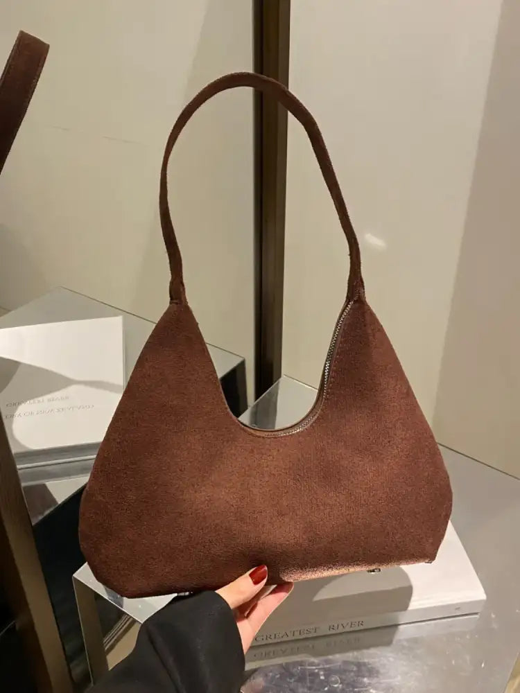 Solid Color Shoulder Bag