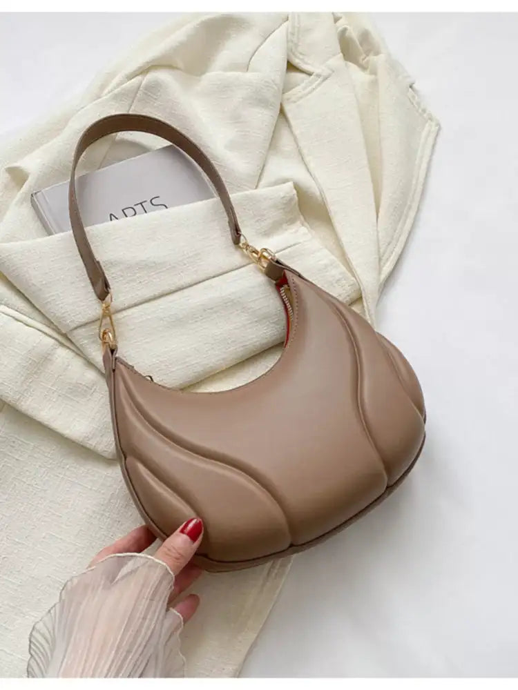 Solid Color Shoulder Bag