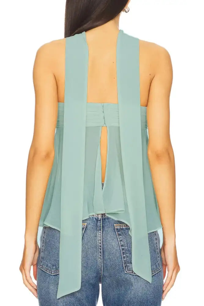 Solid Color Tube Top with Scarf