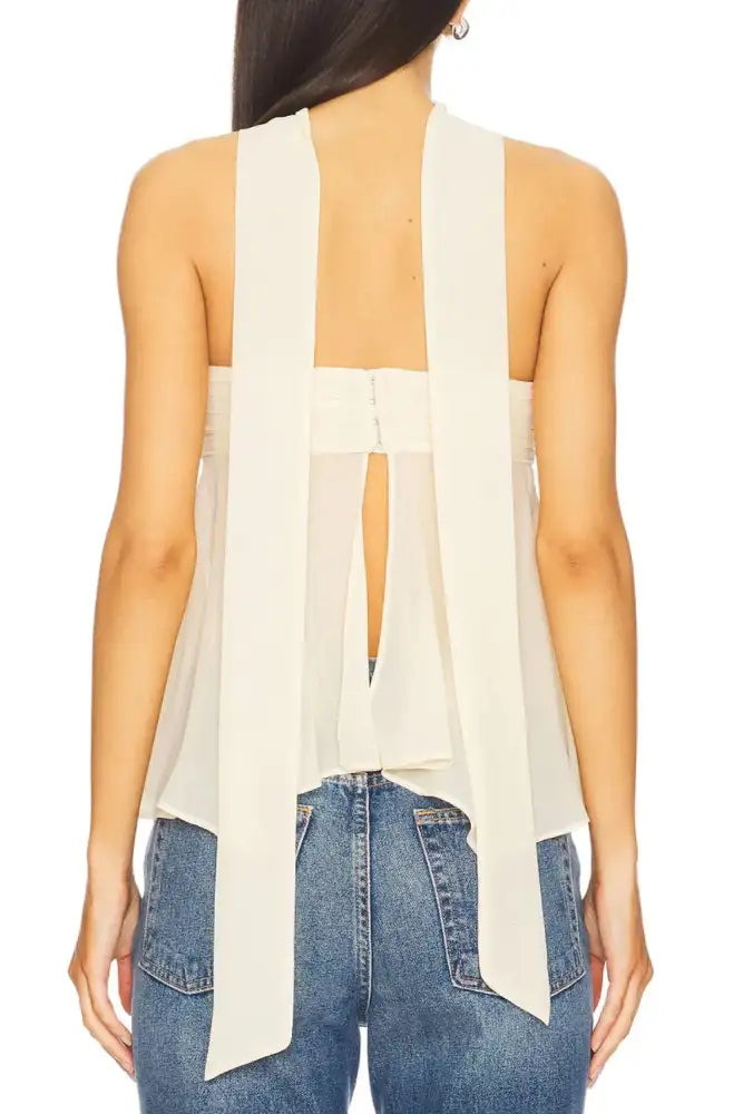 Solid Color Tube Top with Scarf