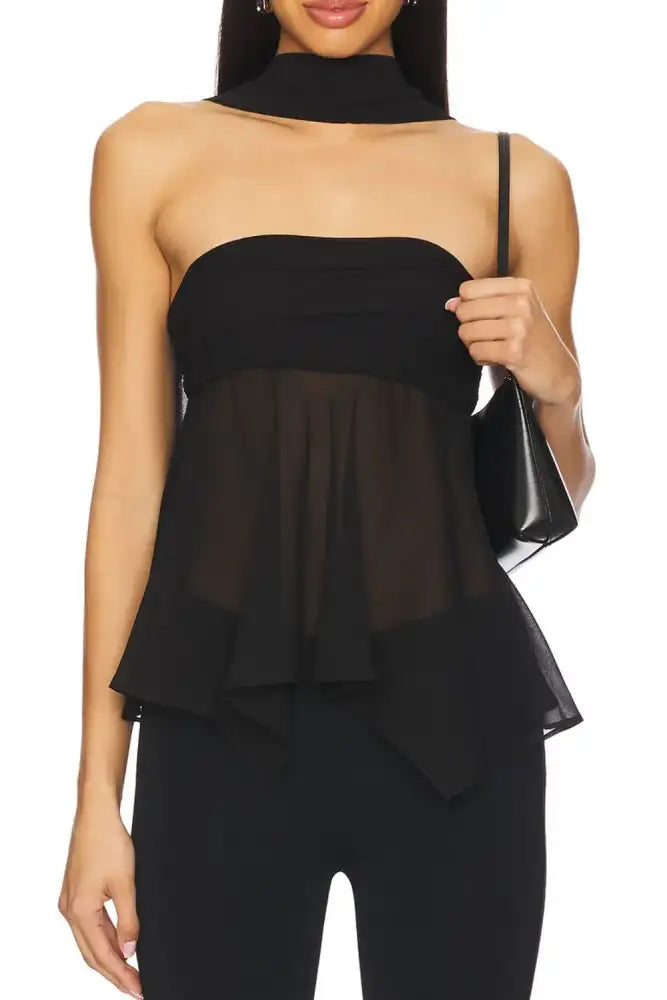 Solid Color Tube Top with Scarf