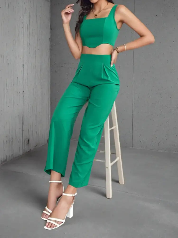 Square Neck Tank and Pants Set