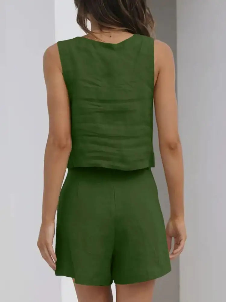 Square Neck Tank and Shorts Set