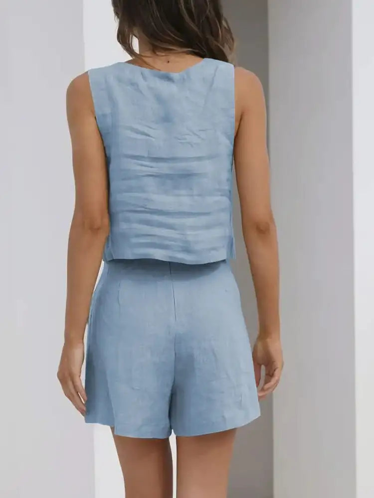 Square Neck Tank and Shorts Set