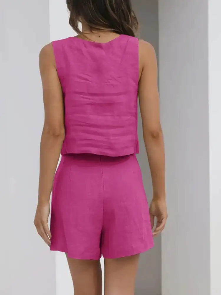 Square Neck Tank and Shorts Set