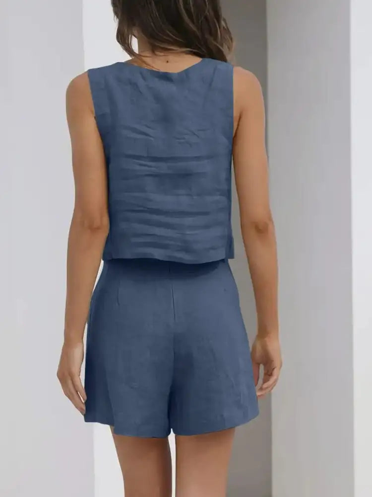 Square Neck Tank and Shorts Set