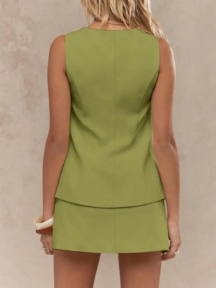 Square Neck Tank and Skirt Set