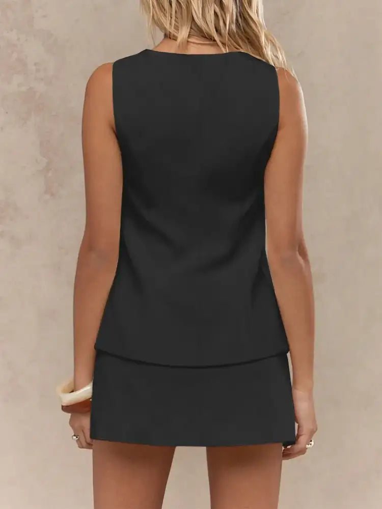 Square Neck Tank and Skirt Set