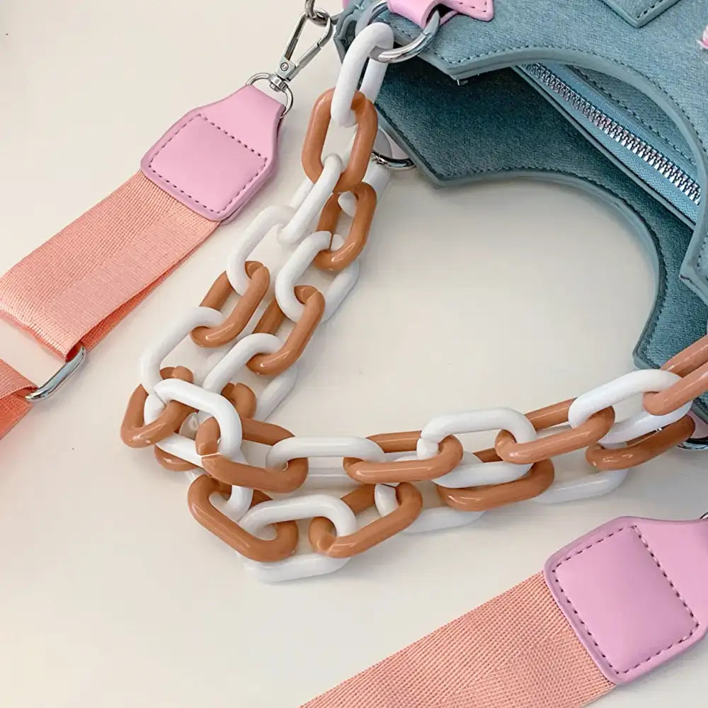 Star Patch Shoulder Bag with Chunky Chain