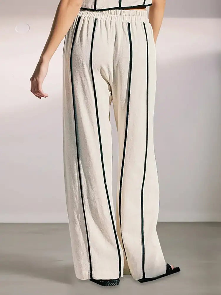 Stripe Vest and Pants Two-Piece Set