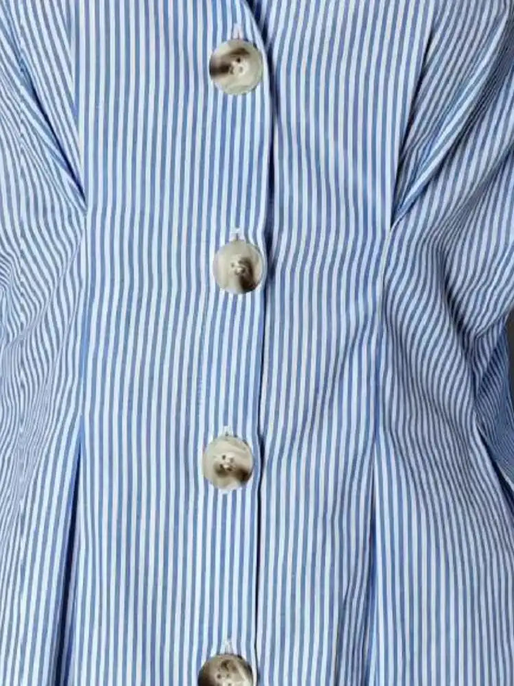 Striped Button-Up Long Sleeve Shirt