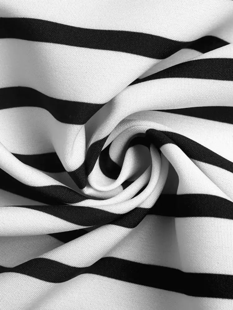 Striped Color Block Surplice Shirt