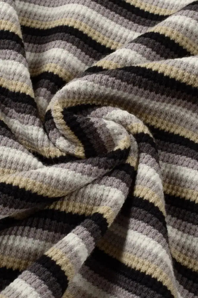 Striped Round Neck Short Sleeve Top and Pants Set