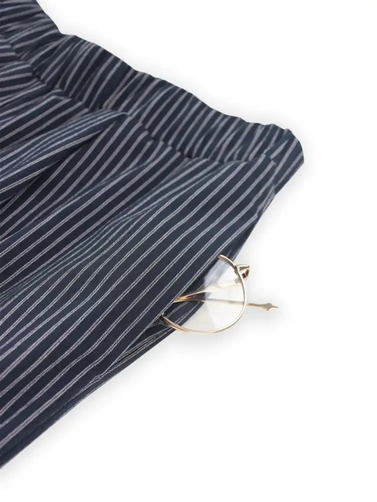 Striped Round Neck Tank and Wide Leg Pants Set