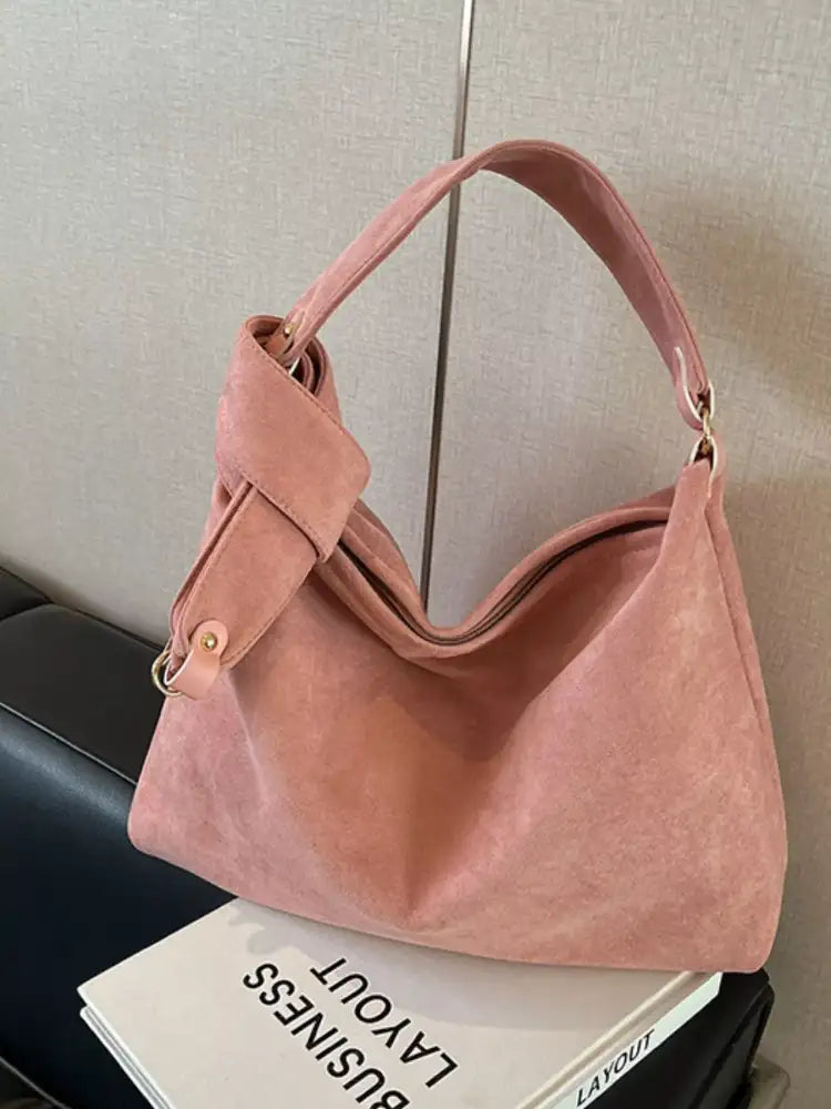 Suede Knot Shoulder Bag