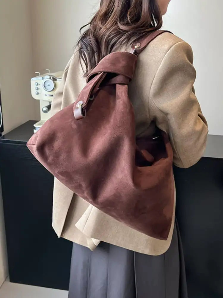Suede Knot Shoulder Bag