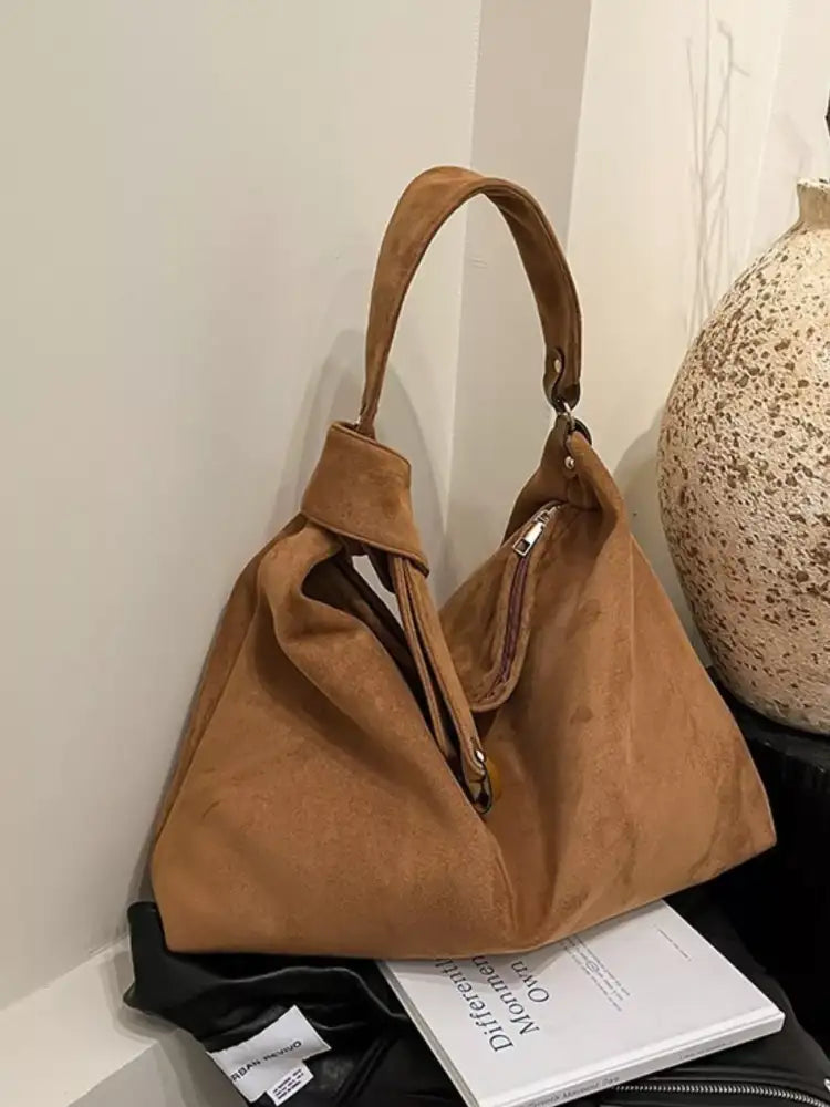 Suede Knot Shoulder Bag