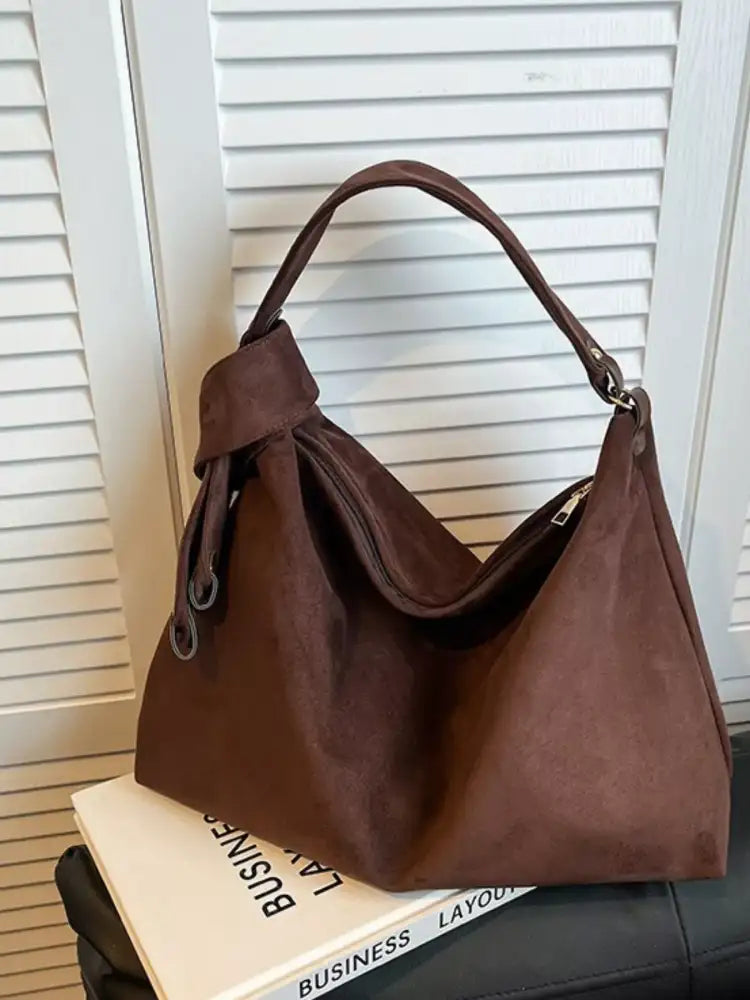 Suede Knot Shoulder Bag