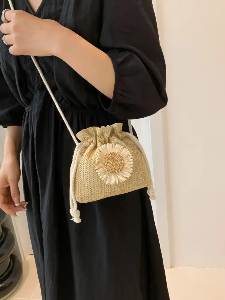 Sunflower Drawstring Bucket Bag