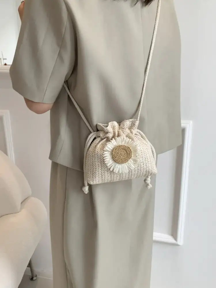 Sunflower Drawstring Bucket Bag