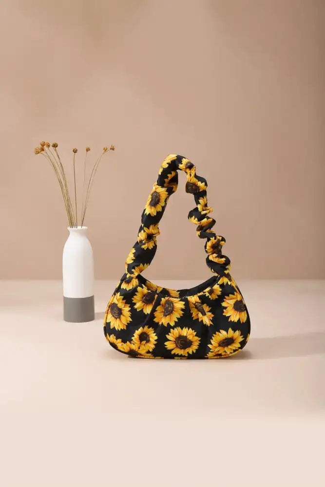 Sunflower Print Shoulder Bag