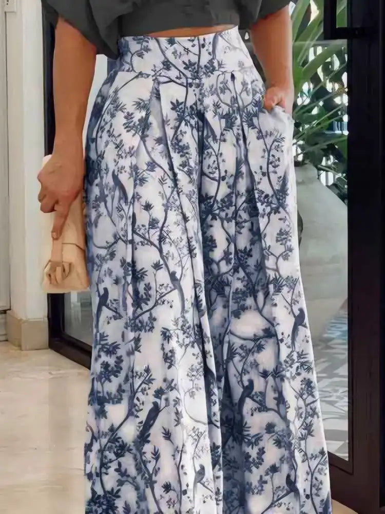 Surplice Top and High Waist Pants Set