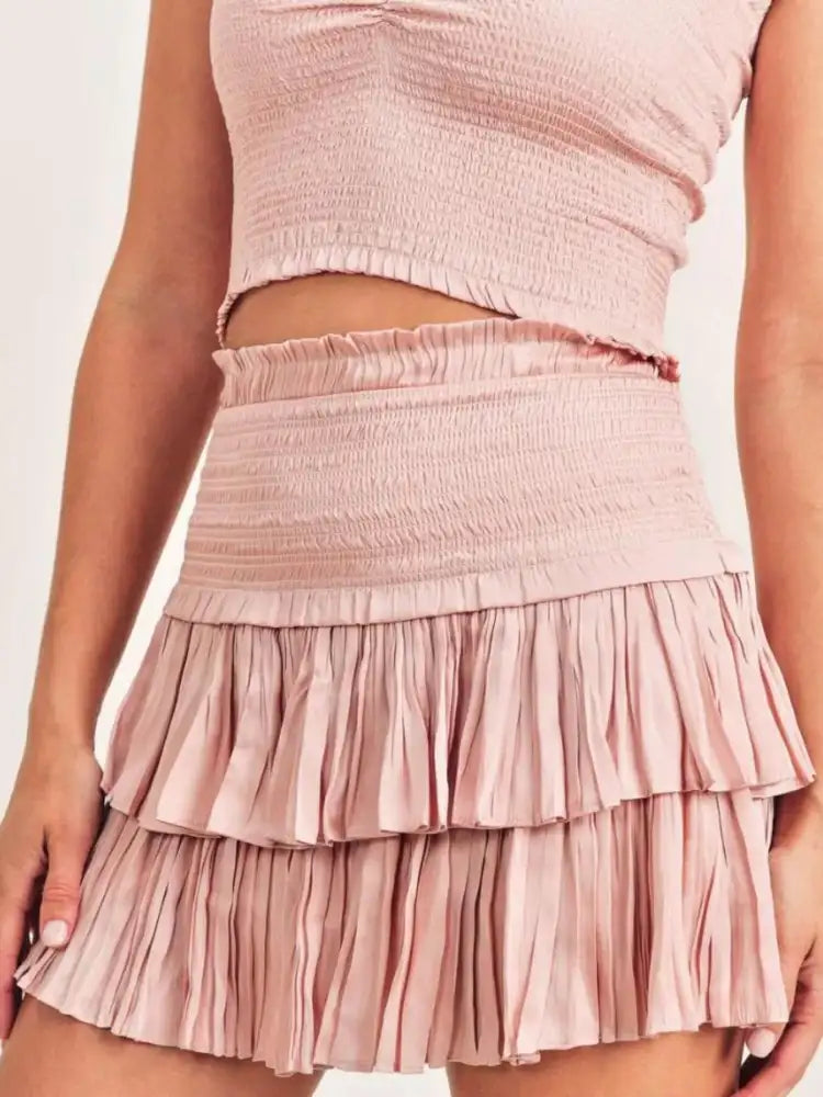 Sweetheart Neck Cami and Skirt Set