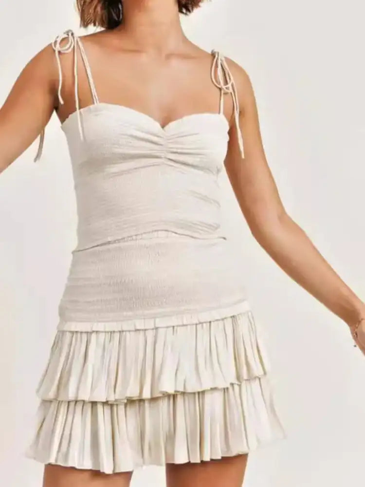 Sweetheart Neck Cami and Skirt Set